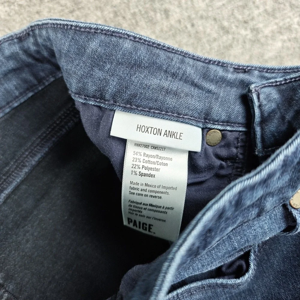 Paige Jeans Women's 28 Hoxton Ankle 28x26 Dark Wash‎ Mid Rise Rayon Stretch